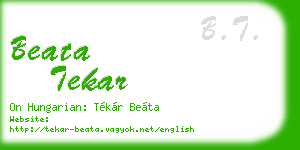 beata tekar business card